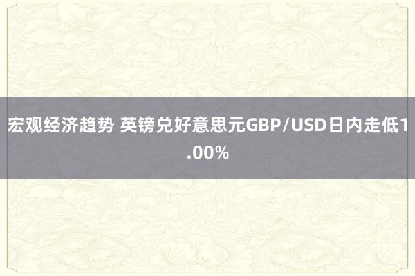 宏观经济趋势 英镑兑好意思元GBP/USD日内走低1.00%