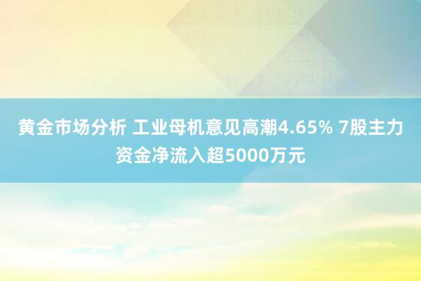 黄金市场分析 工业母机意见高潮4.65% 7股主力资金净流入超5000万元