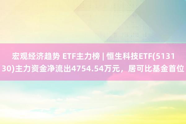 宏观经济趋势 ETF主力榜 | 恒生科技ETF(513130)主力资金净流出4754.54万元，居可比基金首位