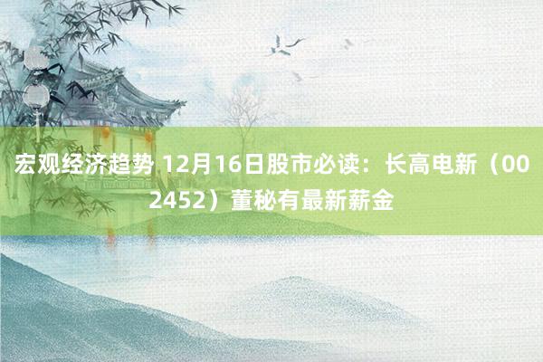 宏观经济趋势 12月16日股市必读：长高电新（002452）董秘有最新薪金