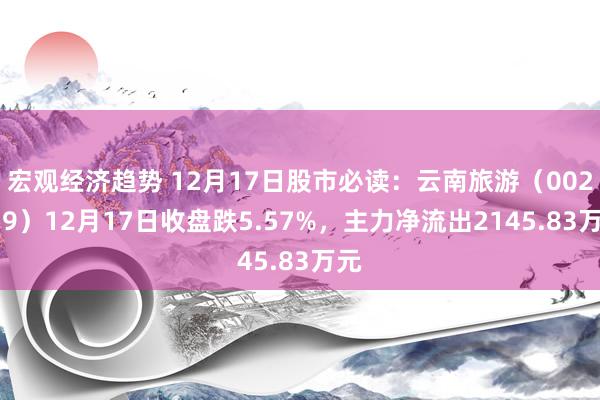 宏观经济趋势 12月17日股市必读：云南旅游（002059）12月17日收盘跌5.57%，主力净流出2145.83万元