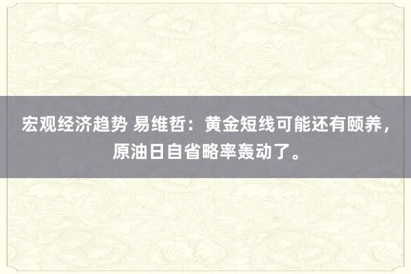 宏观经济趋势 易维哲：黄金短线可能还有颐养，原油日自省略率轰动了。