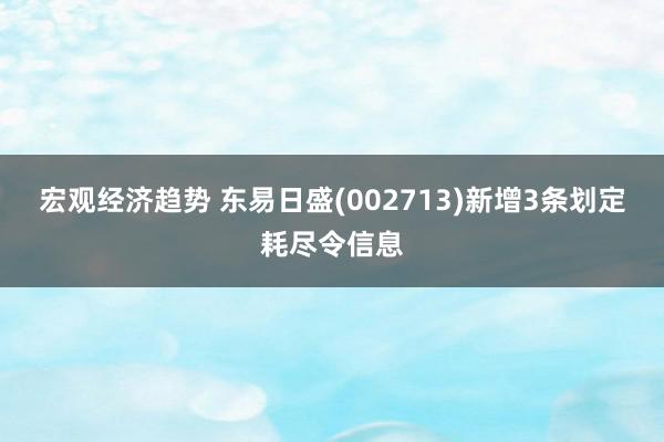 宏观经济趋势 东易日盛(002713)新增3条划定耗尽令信息