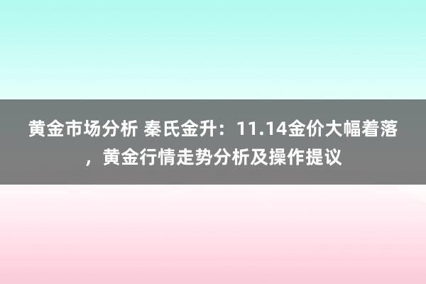 黄金市场分析 秦氏金升：11.14金价大幅着落，黄金行情走势分析及操作提议