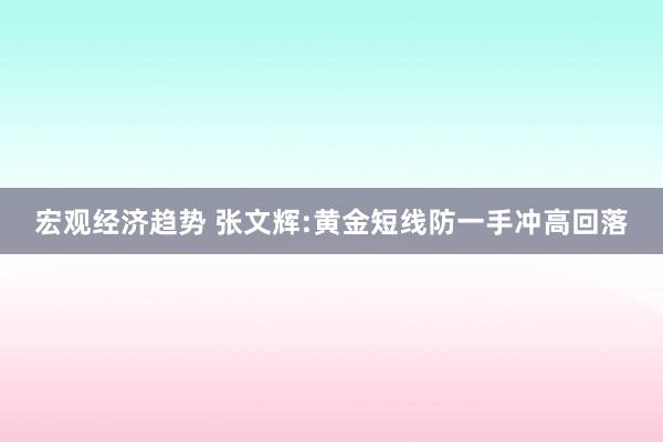 宏观经济趋势 张文辉:黄金短线防一手冲高回落