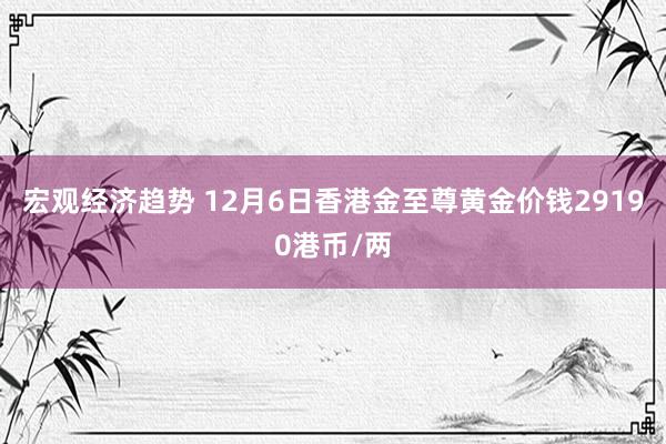 宏观经济趋势 12月6日香港金至尊黄金价钱29190港币/两