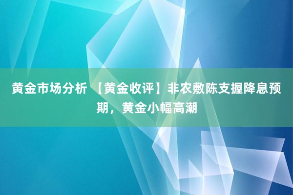 黄金市场分析 【黄金收评】非农敷陈支握降息预期，黄金小幅高潮