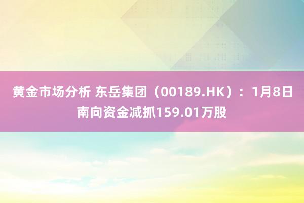 黄金市场分析 东岳集团（00189.HK）：1月8日南向资金减抓159.01万股