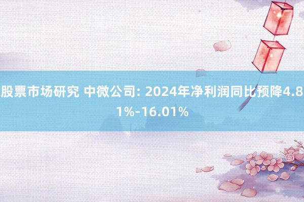 股票市场研究 中微公司: 2024年净利润同比预降4.81%-16.01%