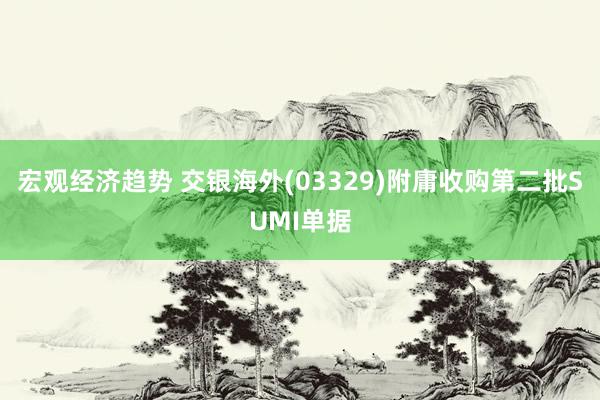 宏观经济趋势 交银海外(03329)附庸收购第二批SUMI单据