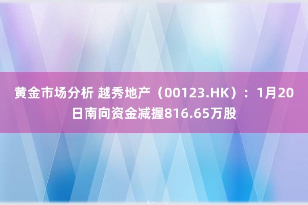 黄金市场分析 越秀地产（00123.HK）：1月20日南向资金减握816.65万股