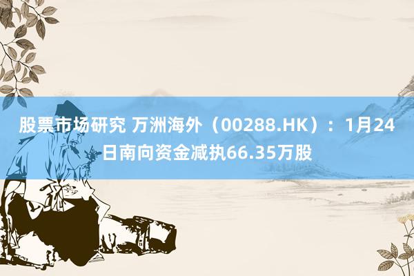 股票市场研究 万洲海外（00288.HK）：1月24日南向资金减执66.35万股