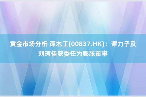 黄金市场分析 谭木工(00837.HK)：谭力子及刘珂佳获委任为膨胀董事