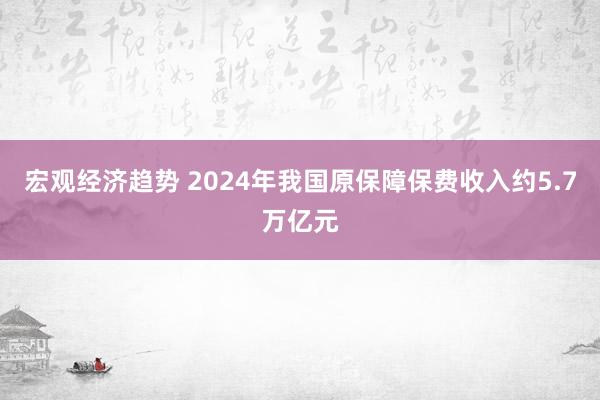 宏观经济趋势 2024年我国原保障保费收入约5.7万亿元