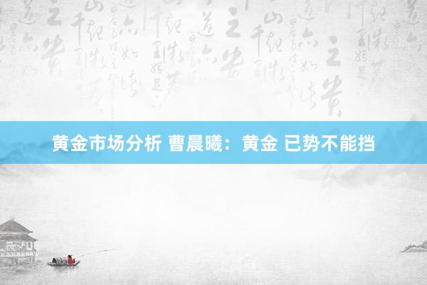 黄金市场分析 曹晨曦：黄金 已势不能挡