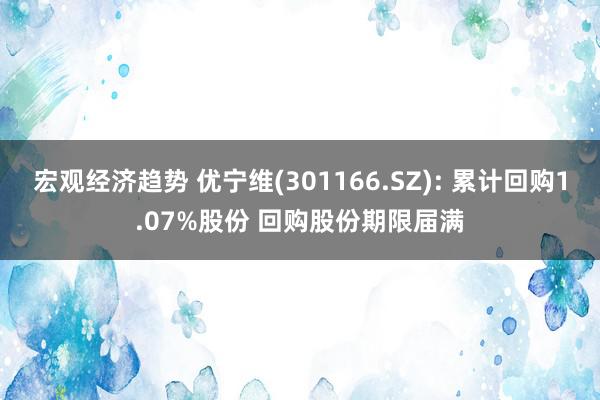 宏观经济趋势 优宁维(301166.SZ): 累计回购1.07%股份 回购股份期限届满