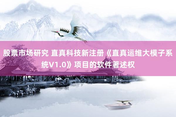 股票市场研究 直真科技新注册《直真运维大模子系统V1.0》项目的软件著述权