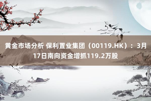 黄金市场分析 保利置业集团（00119.HK）：3月17日南向资金增抓119.2万股